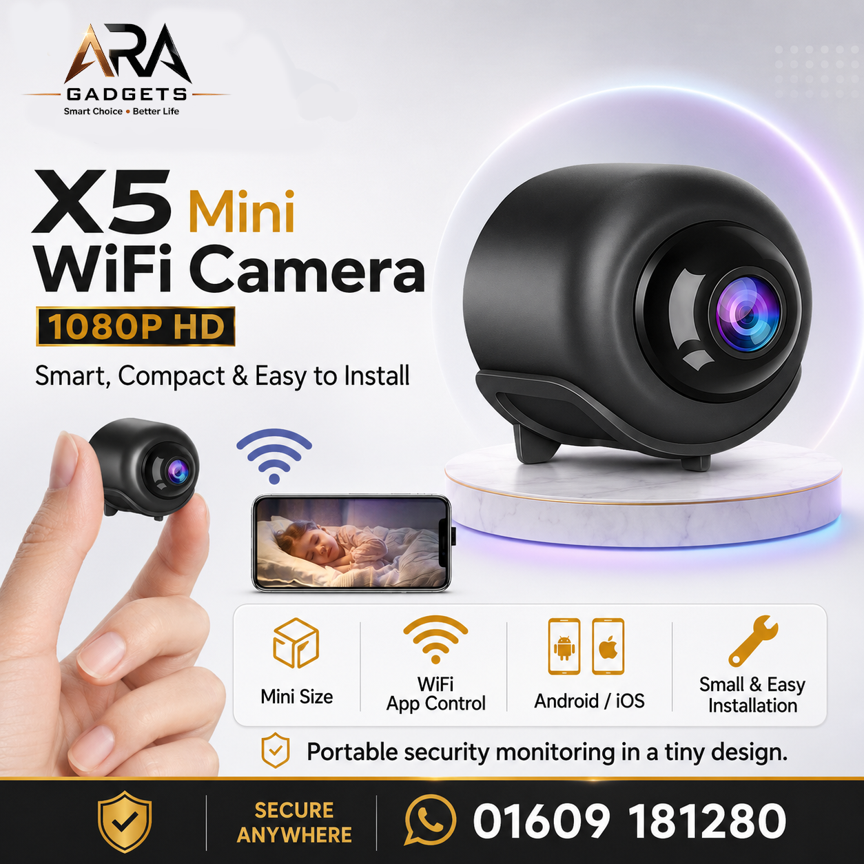 X5 Mini WiFi Camera 1080P HD - Image 2