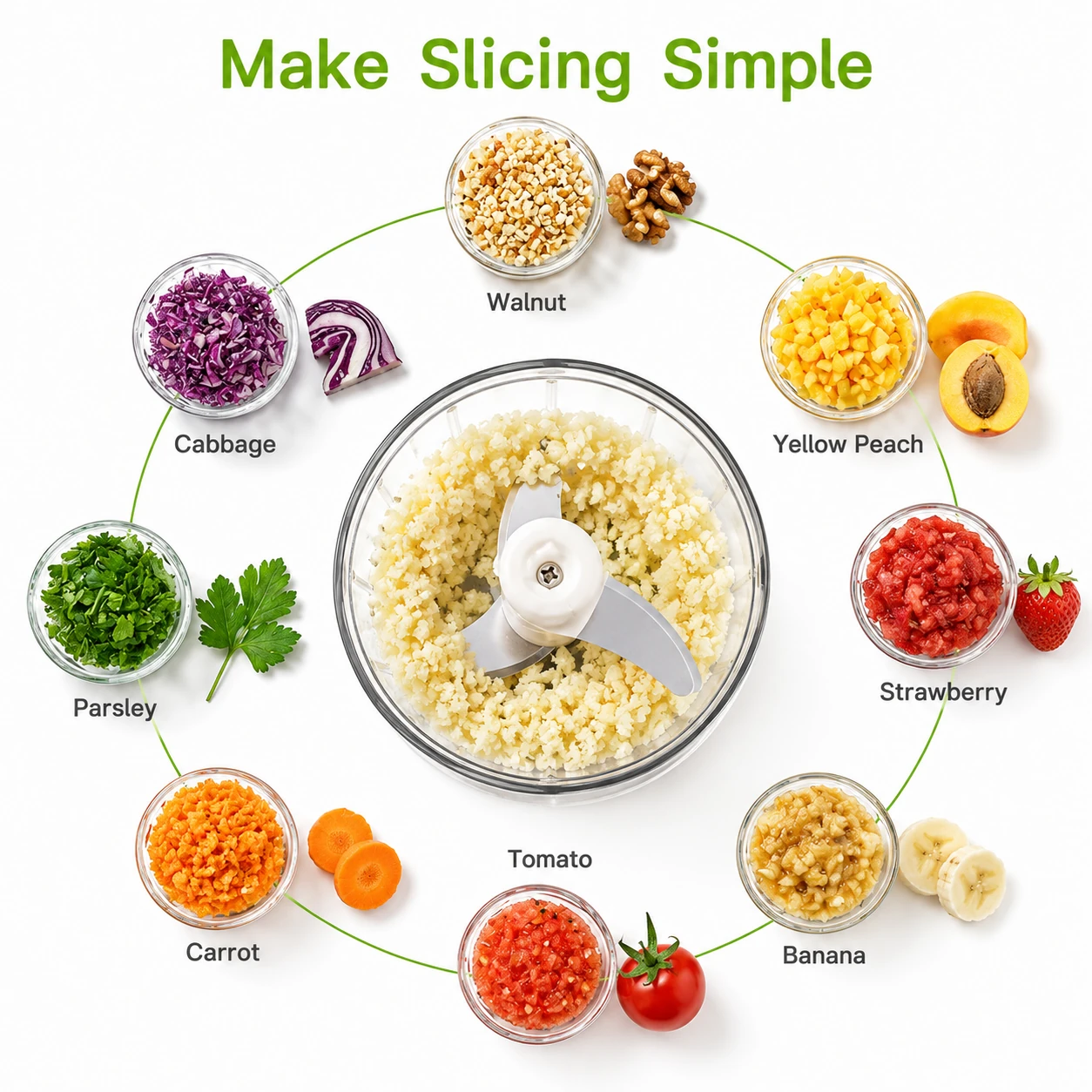 Speedy Manual Vegetable Chopper multicolor front view - view 2
